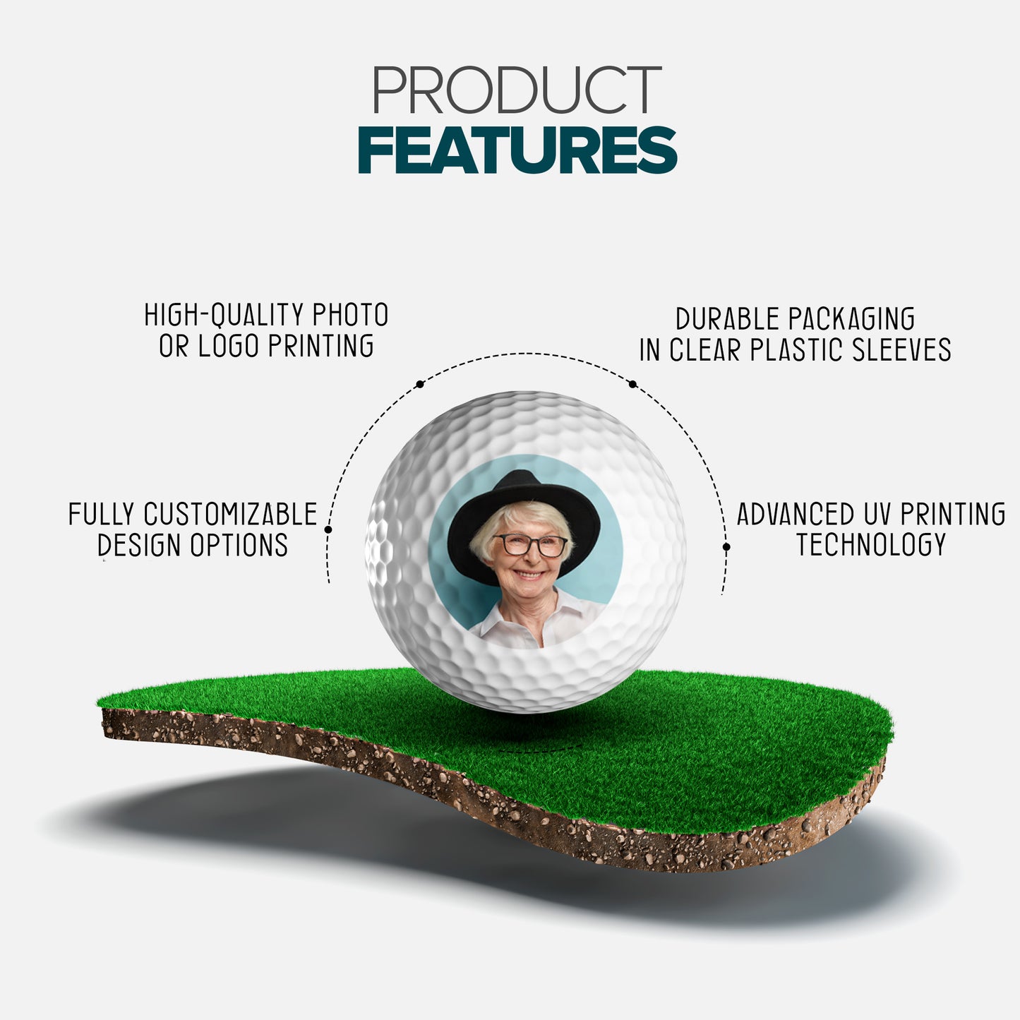 Add Your Photo Golf Balls (Circle Photo)