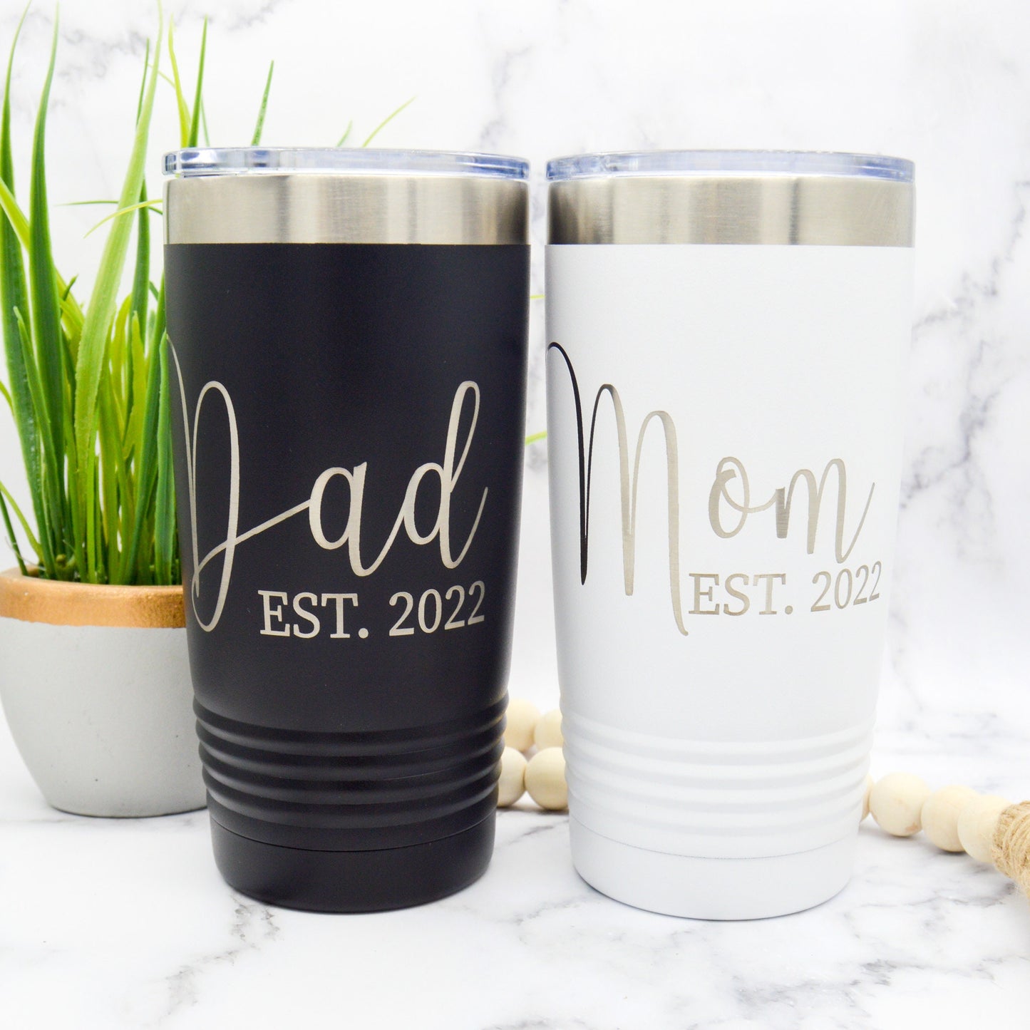 New Parent Gift, Dad Tumbler, New Dad Gift, New Mom Gift, Mom and Dad Tumblers, Mom Est Tumbler, Mom Established, Dad Announcement, Dad Gift