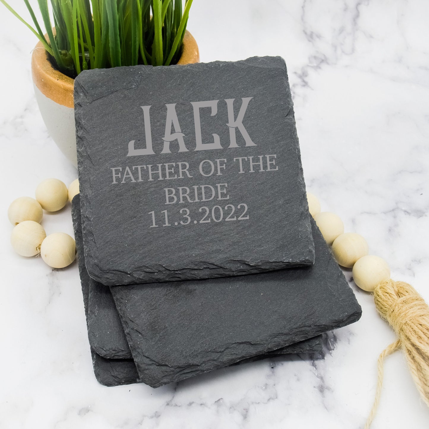 Wedding Slate Coasters