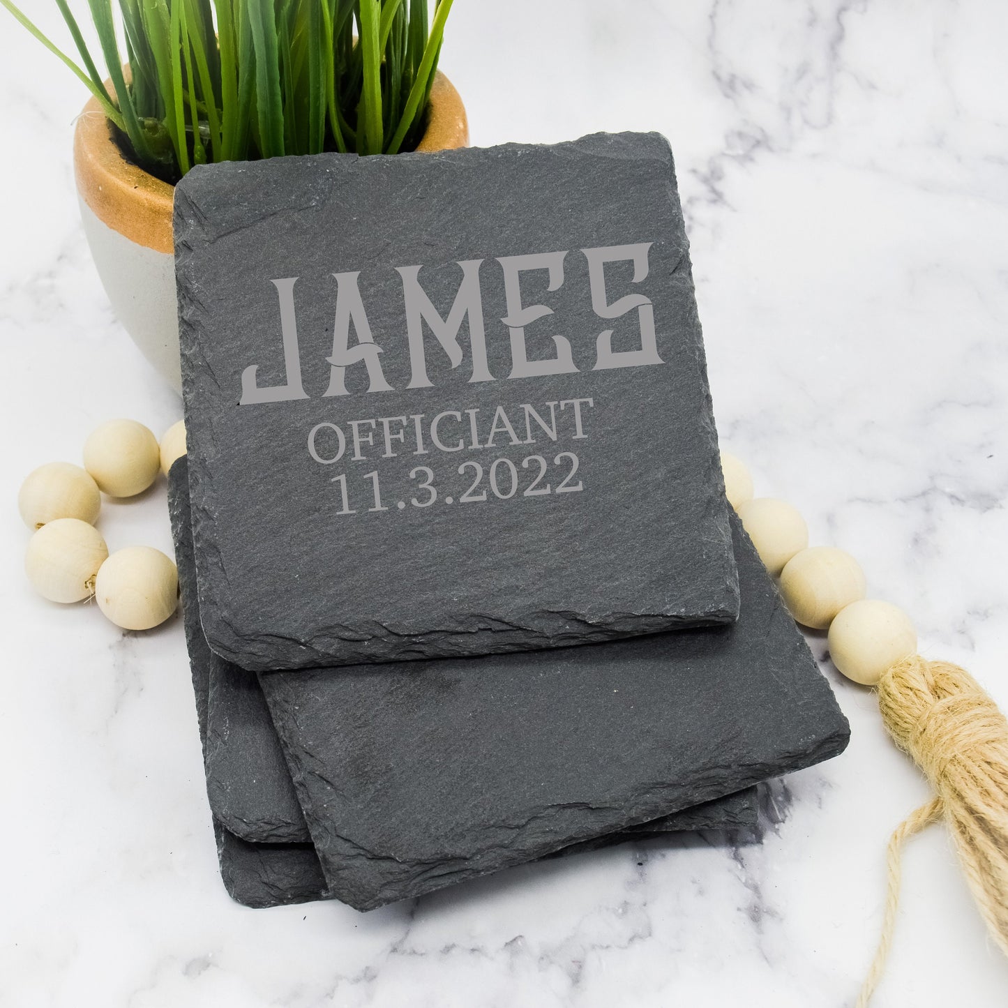 Groomsman Slate Coasters