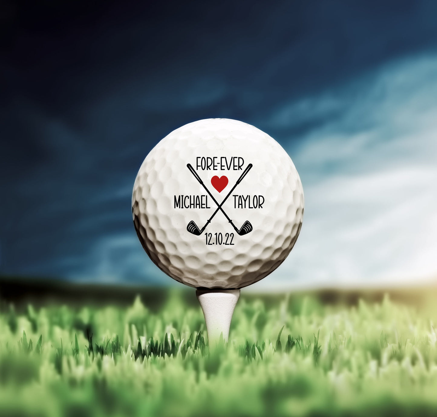 Custom Golf Balls, Wedding Golf Ball, Golf Gift, Wedding Day Gift, Fore-Ever Golf Ball, Anniversary Gift, Wedding Favors, Wedding Party #0066