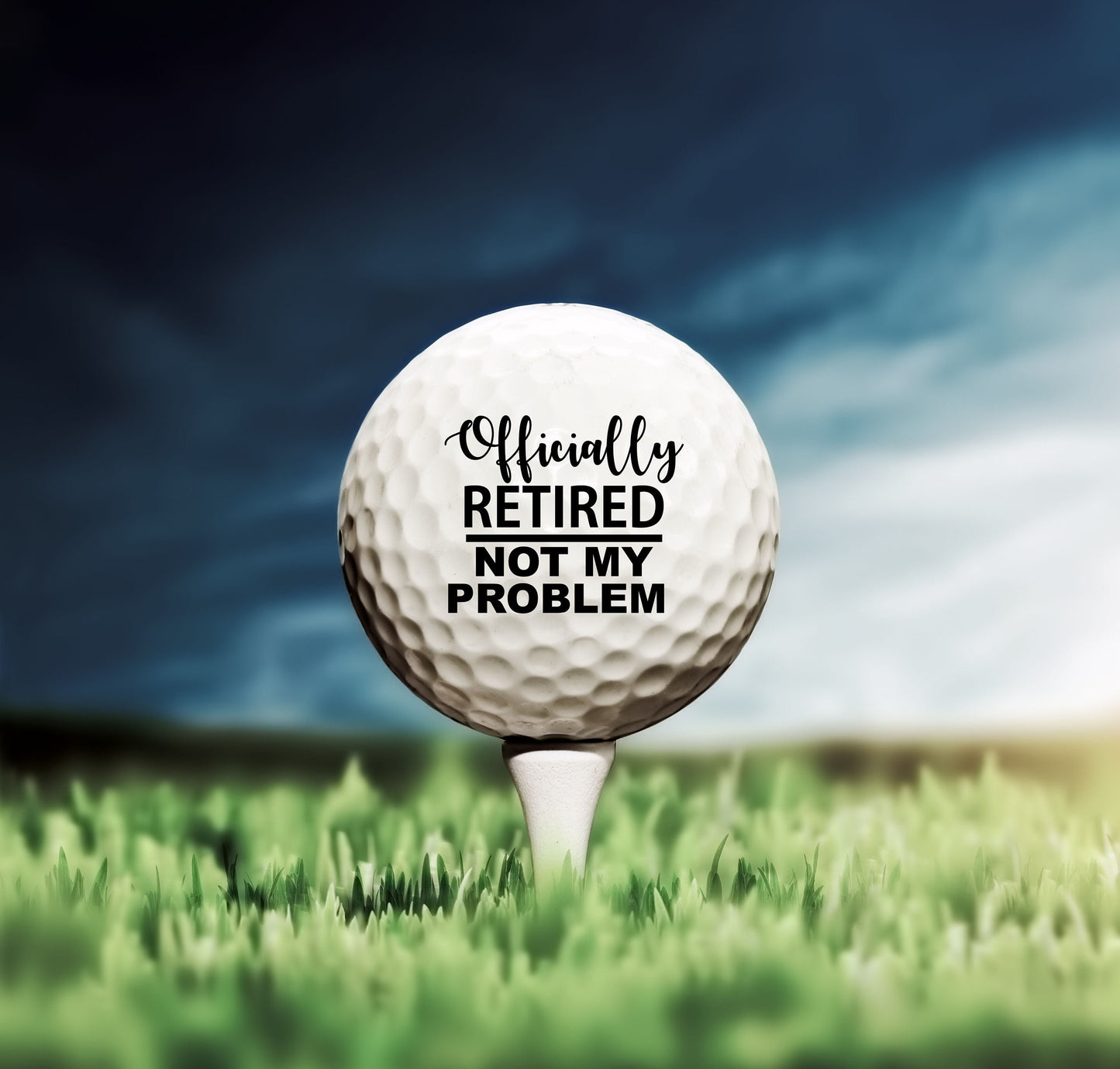Retirement Golf Ball, Retirement Gift, Officially Retired, Retiree Gift, Custom Golf Balls, Retirement Party, Golf Gift, Fathers Day Golf #0064