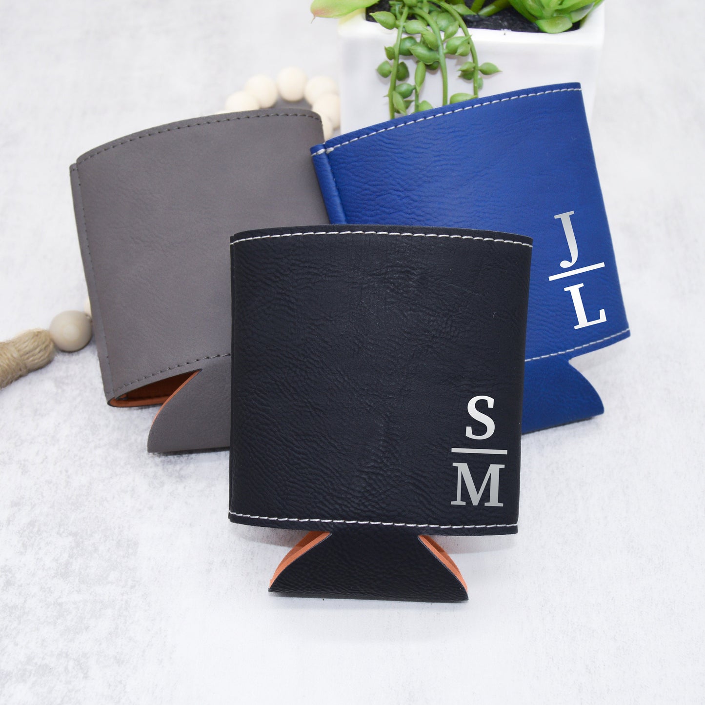 Groomsmen Gift, Personalized Leather Can Holder, Bachelor Party Gift, Best Man Wedding, Groomsmen Proposal, Gift for Dad, Drinking Gift