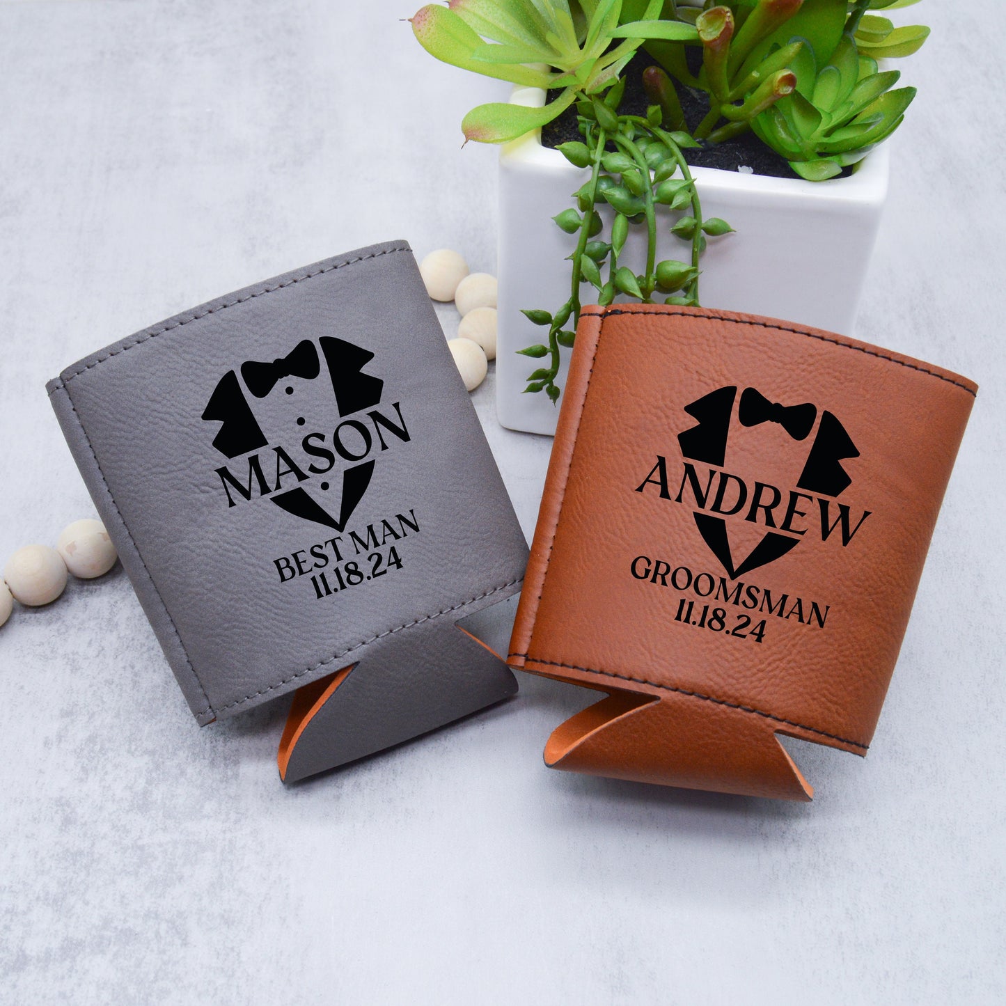 Father of the Bride Gift, Custom Can Cooler, Groomsmen Can Cooler Holder, Can Holder, Engraved Can Cooler,Groomsmen Gift,Father of the Groom