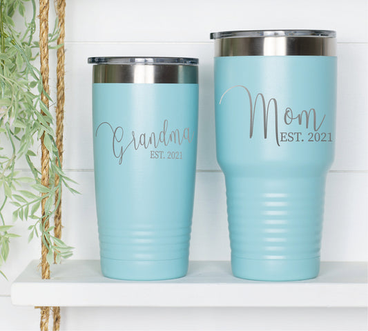 New Grandmother, Grandparent Announcement, Grandma Coffee Tumbler, Grandmother To Be, Grandmother Gift, Grandma Established Mothers Day Gift