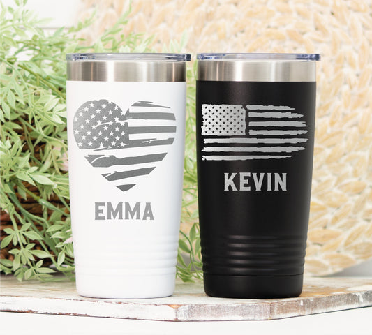 American Flag Tumbler, 4th of July Tumbler, Flag Tumbler, USA Flag Tumbler,  Patriotic Tumbler, 4th of July Gift, Personalized Tumbler