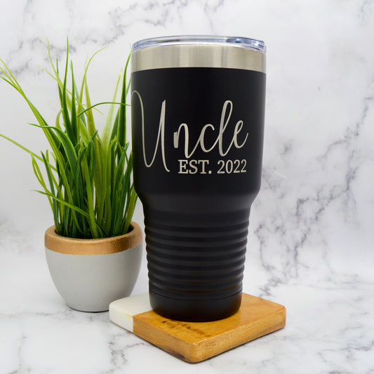 New Uncle Gift, Uncle Established, Future Uncle Tumbler, Uncle Announcement, Uncle Travel Mug, Uncle Baby Announcement, Gift For Uncle