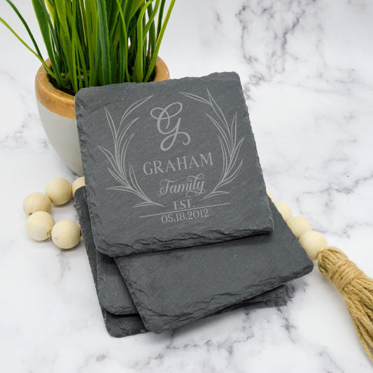 Custom Slate Coasters - Housewarming Gift