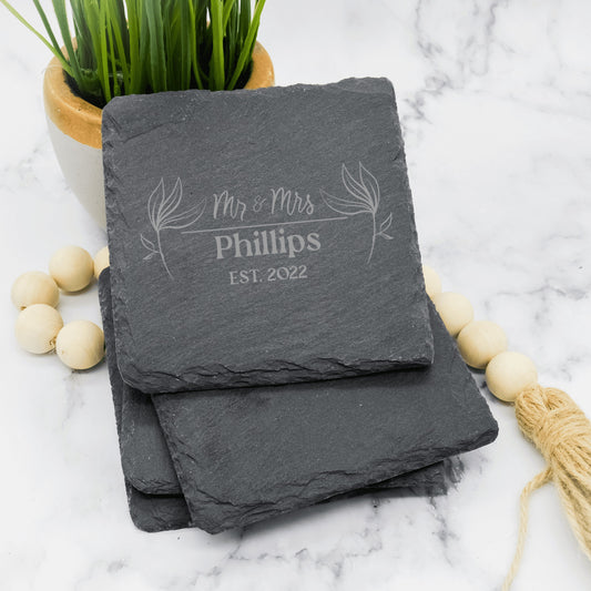 Custom Slate Coasters - Wedding Coasters