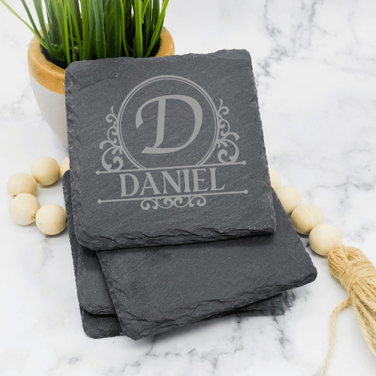 Monogram Slate Coaster