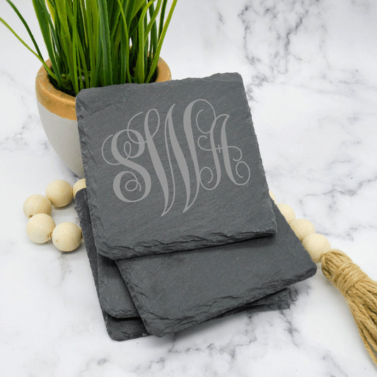 Monogram Slate Coasters