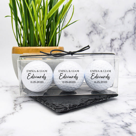 Custom Golf Balls, Wedding Golf Ball, Golf Gift, Wedding Day Gift, Golf Ball Groomsman, Anniversary Gift, Wedding Favors, Wedding Party #0009