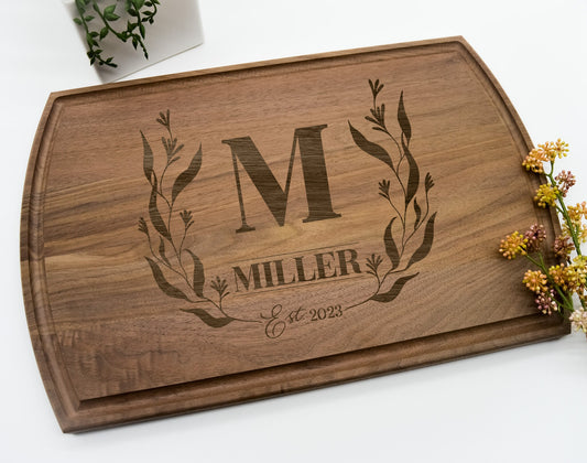 Floral Cutting Board | Personalized Engraved Cutting Board
