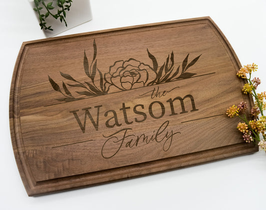 Custom Engraved Cutting Board, Personalized Housewarming Gift, Couple Engagement, Anniversary Gift, Wedding Present, Real Estate Client