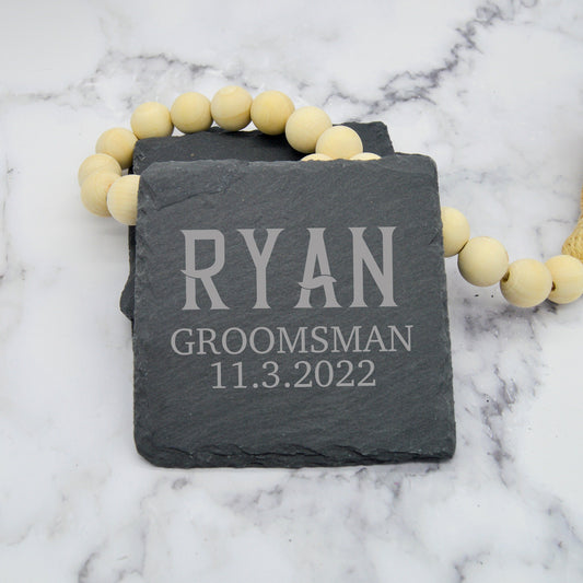 Groomsman Slate Coasters