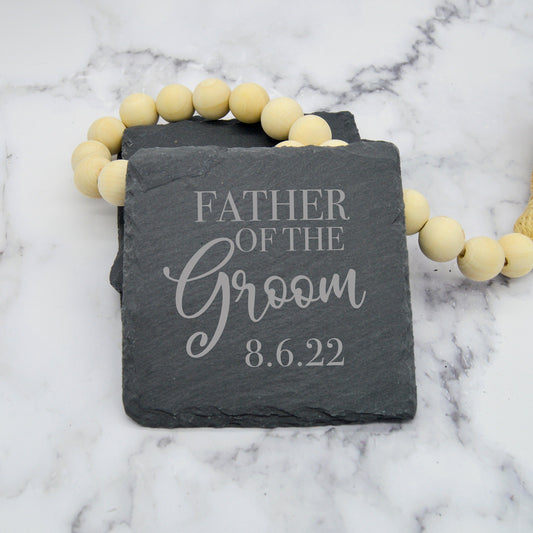 Father of the Groom Slate Coasters