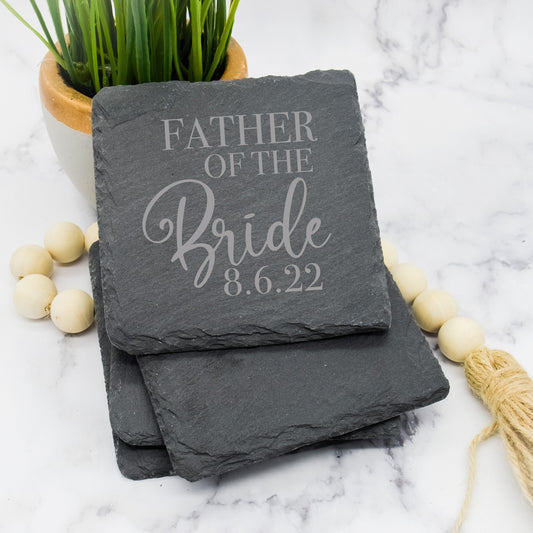 Father of the Bride Slate Coasters