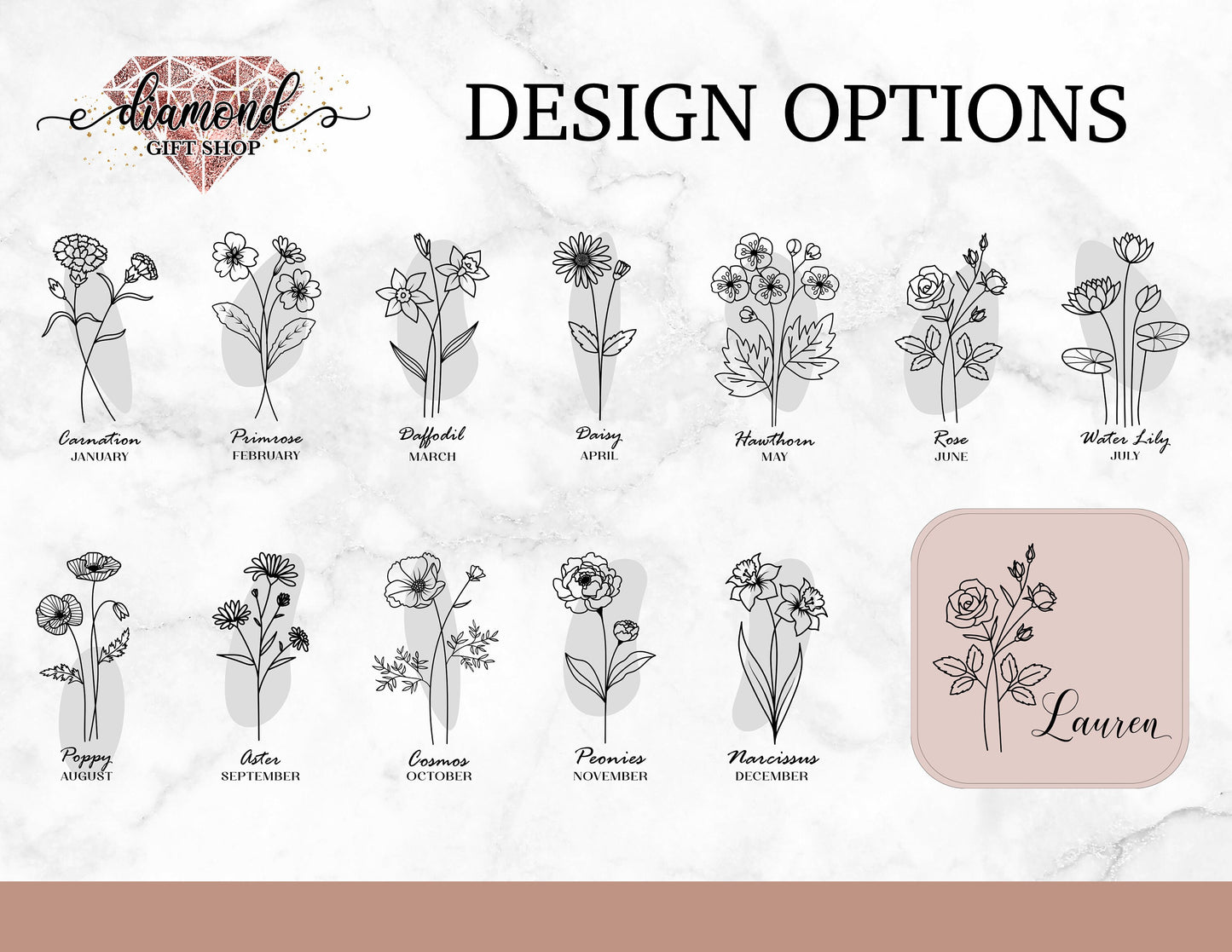 Jewelry Travel Box, Bridesmaid Gifts, Bridal Party Gifts, Minimal Jewelry Organizer, Birth Month Flower, Custom Jewelry Box, Birthday Gift