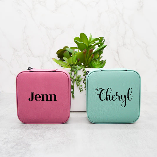 Personalized Jewelry Box, Leather Jewelry Travel Case, Bridesmaid Gifts, Jewelry Organizer, Birthday Gift for Her, Mothers Day Gift, Wedding