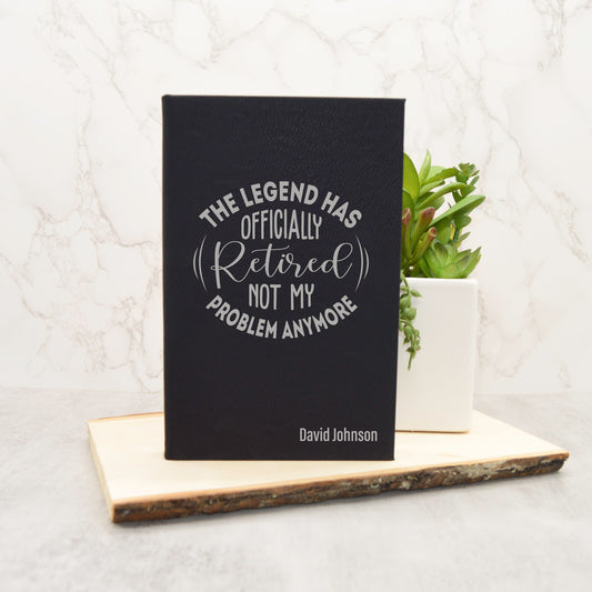 Retirement Gift, Retirement Journal, Custom Journal, Leather Journal, Retirement Gift For Men, Happy Retirement, Retirement Party, Retiree