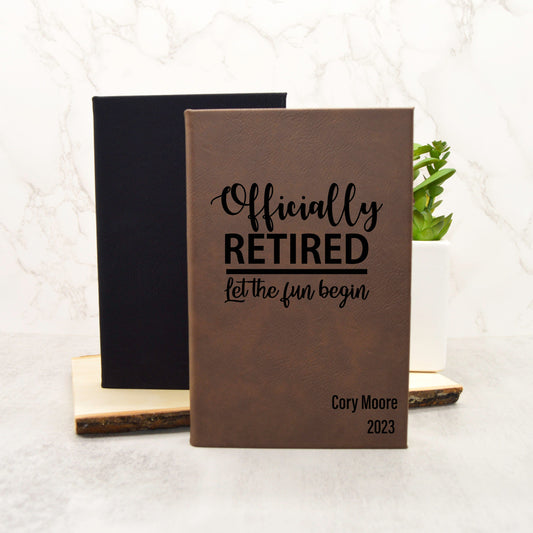 Custom Journal, Retirement Gift, Retirement Journal, Leather Journal, Retirement Party, Retiree Gift, Customized Journal,Hard Cover Notebook