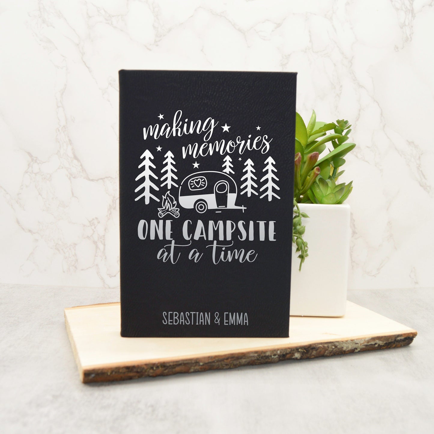 Travel Journal, Camping Journal, Camper Notebook, Camper Gift, RV Gift, Custom Journal, Leather Journal, Camping Gift, Hard Cover Notebook