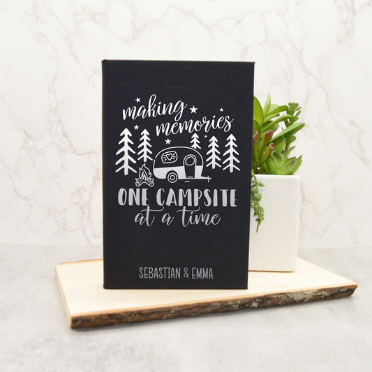 Travel Journal, Camping Journal, Camper Notebook, Camper Gift, RV Gift, Custom Journal, Leather Journal, Camping Gift, Hard Cover Notebook