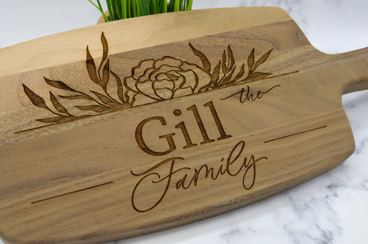 Floral Cutting Board | Personalized Engraved Cutting Board