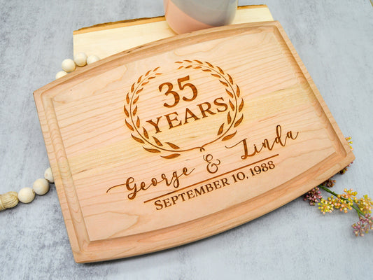 Anniversary Cutting Board | Personalized Engraved Cutting Board