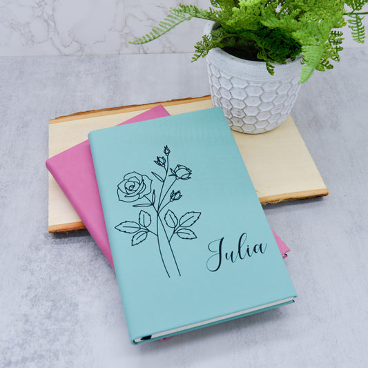 Birth Flower Journal, Dream Journal, Birth Flower Gift, Personalized Journal, Personalized Gift, Gratitude Journal, Prayer Journal, Her Gift