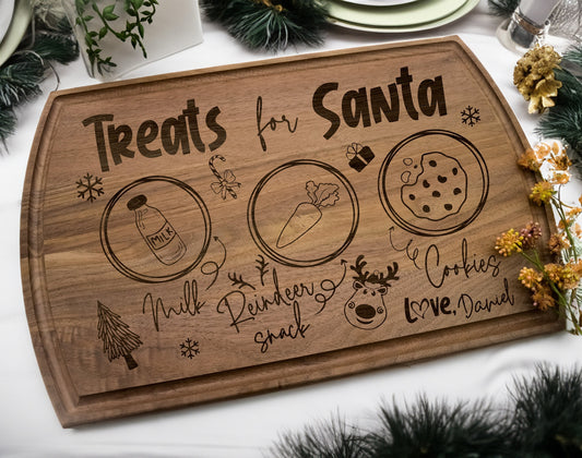 Santa Cookie Tray | Christmas Cutting Board | Personalized Engraved Cutting Board